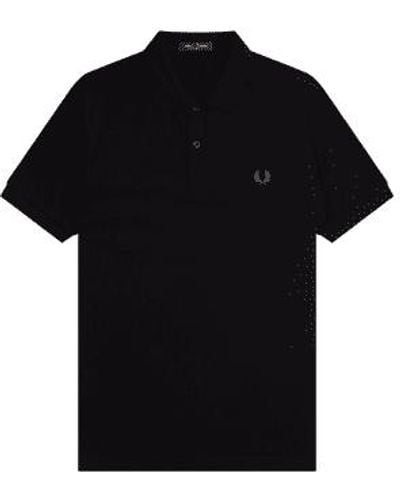 Fred Perry Slim Fit Plain Polo & Whiskey Brown S - Black
