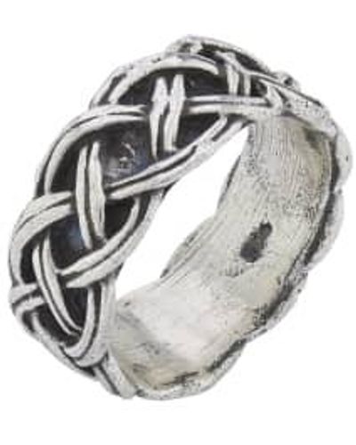 silver jewellery Geflochtener ring aus 925er silber - Mettallic