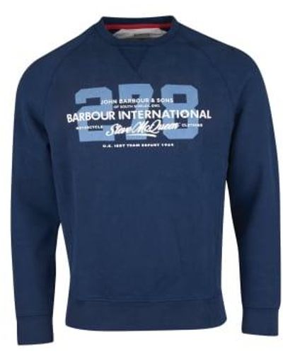 Barbour International Smq Marshall Sweatshirt Navy - Blu