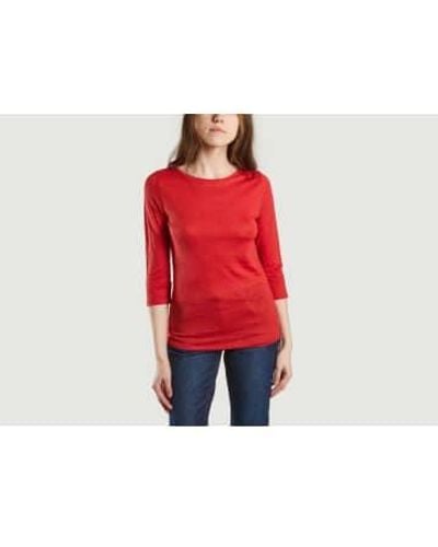 Majestic Filatures 34 Sleeve T Shirt - Rosso