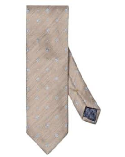 Eton Silk Linen Tie One Size Beige - Natural