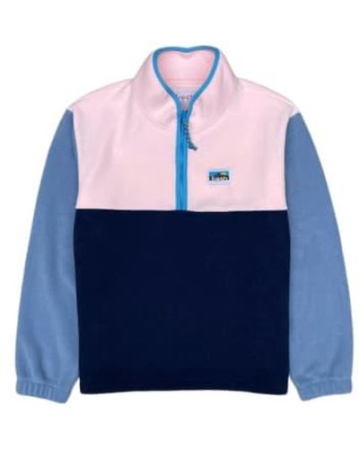 Fresh Lucio Half Zip Fleece Pullover S - Blue