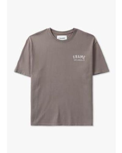 FRAME Herren vintage print t-shirt in gewaschener trockener - Grau