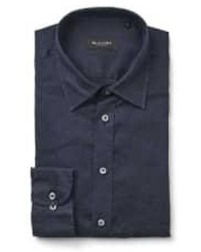 Sand Copenhagen State Soft L/s Linen Shirt Navy 15.5" - Blue