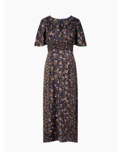 French Connection Multi Ingrid Drape Midi Dress - Nero