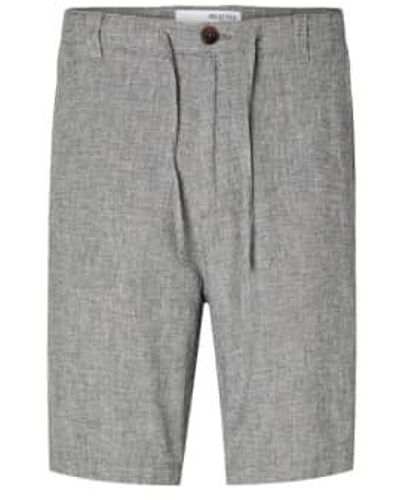 SELECTED Slhregular Brody Sky Captain Oatmeal Shorts - Grigio