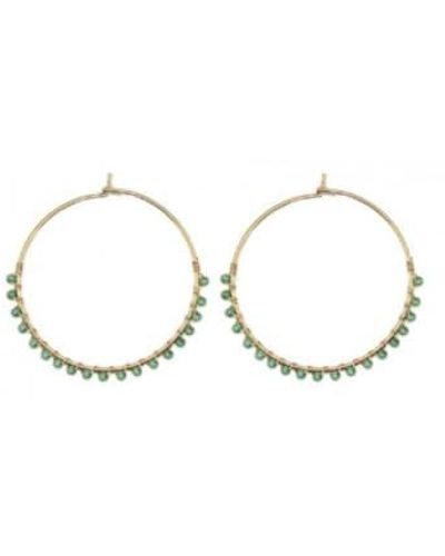 Mint Tea Boutique Isles & Stars And Silver Hoops With Green, Orange Or Yellow Beads - Metallic
