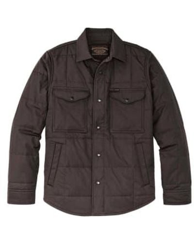 Filson Cover Cloth Quilted Jac-shirt Cinder Small - Brown
