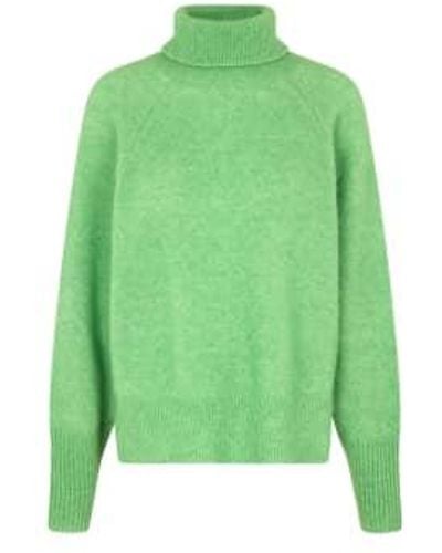 Second Female Brook Knit Oversize T-neck Xsmall - Green