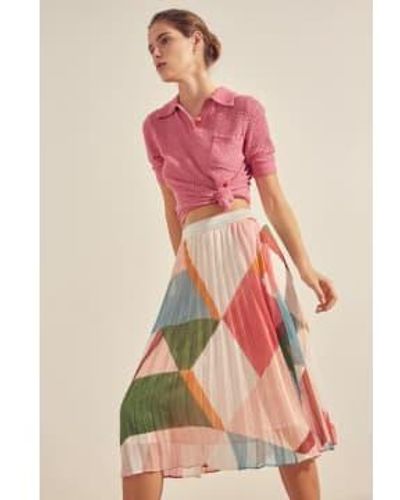 Suncoo Jupe Fanny Midi Skirt - Pink