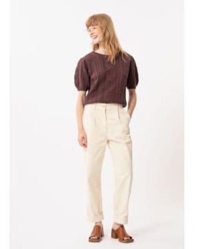 FRNCH Charlie Cream Trousers S - Natural