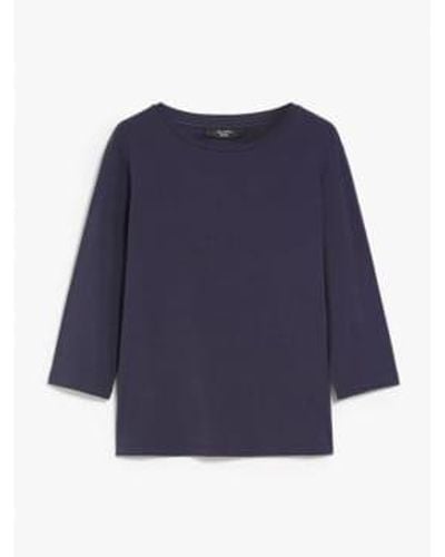 Weekend by Maxmara Multia Jersey Stretch Cotton Top Size: L, Col: - Blue