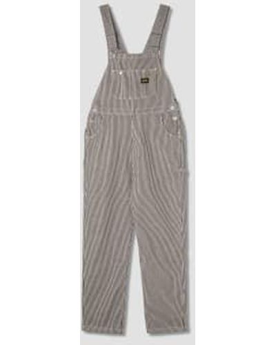 Stan Ray Grey And Striped Overalls L