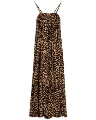 Albaray Animal Strappy Maxi Dress - Brown