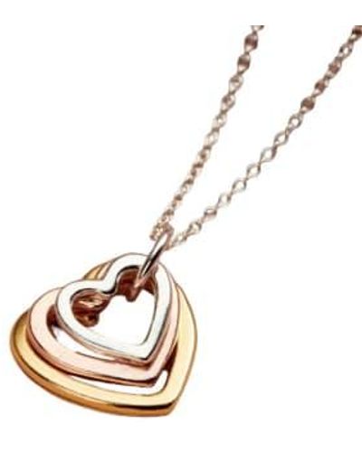 Posh Totty Designs Mixed Family Heart Necklace - Metallic