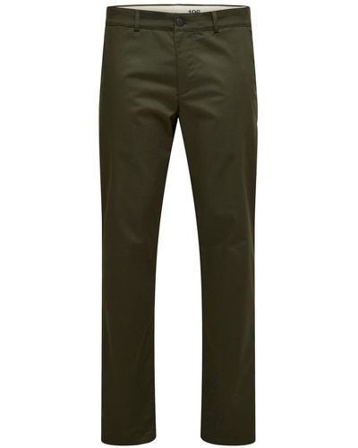 SELECTED Est Green Right Chino Trousers
