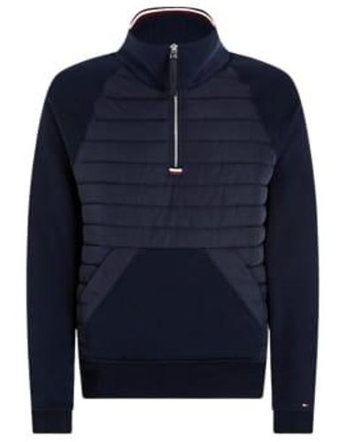 Tommy Hilfiger Mix Media Half Zip Dw5 - Blau