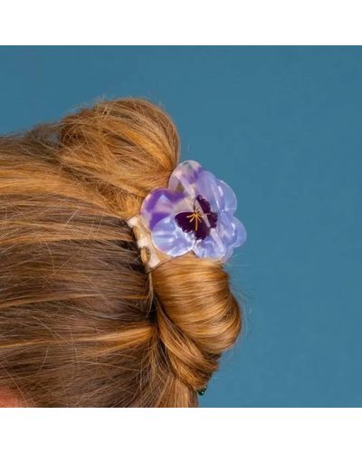 Coucou Suzette Flower Acetate Hair Pliers - Blue