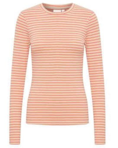 Ichi Ihmira Long Sleeve T Shirt Coral L - Pink