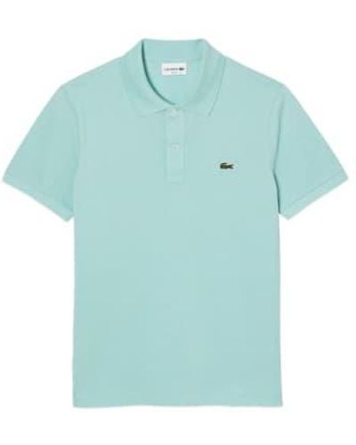 Lacoste Short Sleeved Slim Fit Polo Ph4012 Pastille Mint Small - Blue