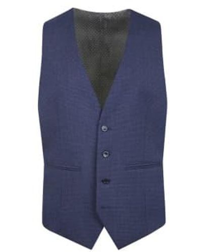 Torre Micro houndstooth suit wistcoat - Azul