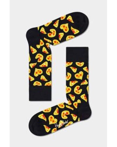 Happy Socks Chaussettes pizza love en noir pls01-9300