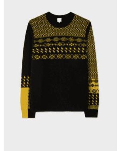 Paul Smith And Yellow Placement Fairisle Sweater - Green