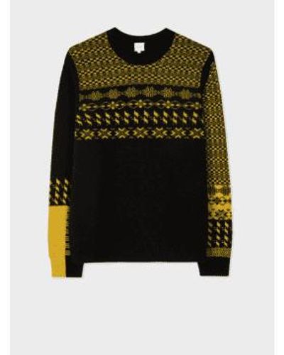 Paul Smith And Yellow Placement Fairisle Sweater - Verde