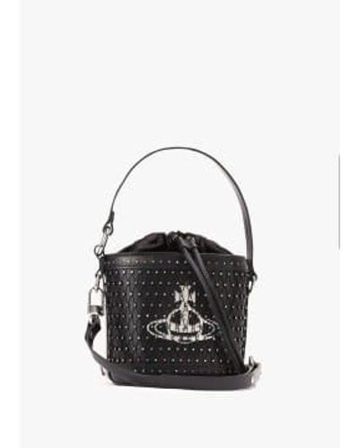 Vivienne Westwood Womens Daisy Bucket Crystal Cross Body Bag - Nero