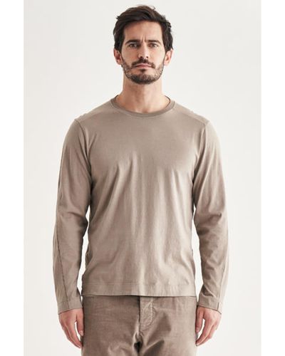 Transit Cotton Ls Jersey T Shirt Beige - Marrone