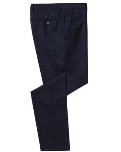 Remus Uomo Micro Check Peak Lapel Trouser - Blue