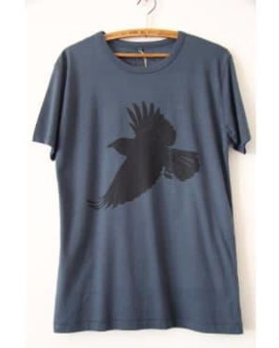 WINDOW DRESSING THE SOUL Cobalt Crow Jersey T Shirt - Blu
