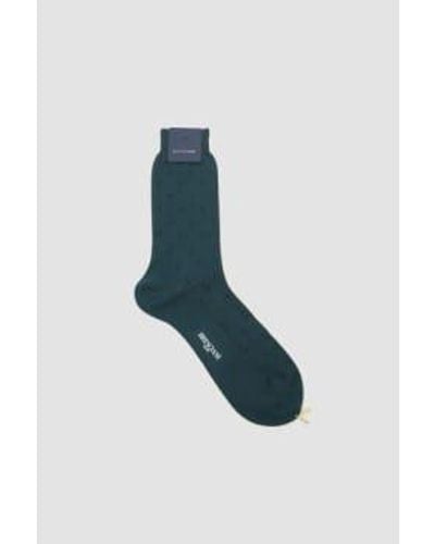 Bresciani Cotton Short Socks Pavone Nero Adriatico Rosso - Blu