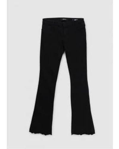 Replay En dominiqli broderie kruppierte bootcut -jeans in schwarz