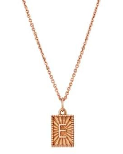 Posh Totty Designs Collar con colgante inicial rectangular rayo sol chapado en oro rosa - Metálico