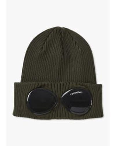 C.P. Company Cp Company Mens Cotton Goggle Beanie Hat In Ivy - Verde