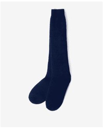Barbour Navy Wellington Knee Socks 1 - Blu