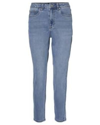 Vero Moda Hellblaue mom-jeans mit hohem bund