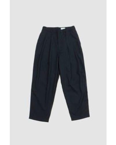 Still By Hand Summer Wide Pants Black Navy - Blue