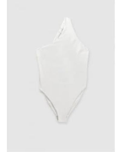 Calvin Klein S One Shoulder Swimsuit - White