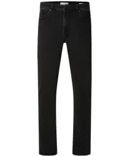 SELECTED Slim leon 6341 jean doux noir