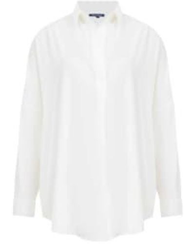 French Connection Rhodes Crepe Popover -Shirt - Weiß