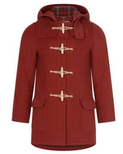 Burrows and Hare Water Repellent Duffle Coat Red Twill M