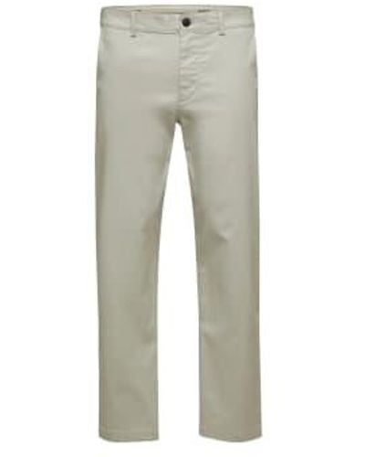 SELECTED Pantalon chino droit crème - Gris
