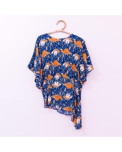Sophie and Lucie Flower Printed Top - Blue