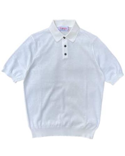 Fresh Extra Fine Crepe Cotton Knitted Polo - Blue