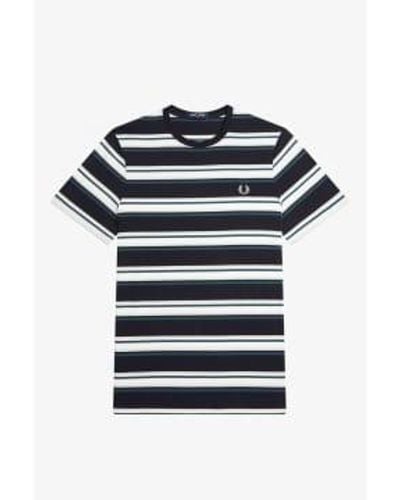 Fred Perry Streifen-T-Shirt – Marineblau