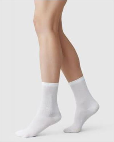 Swedish Stockings Billy Bamboo Socks White 2-Pack - Blanco