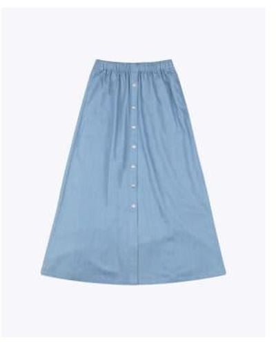 Wemoto Thea Chambray Maxi Skirt Xs - Blue