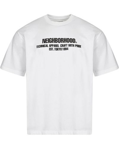 Neighborhood Logo-T-Shirt – Weiß